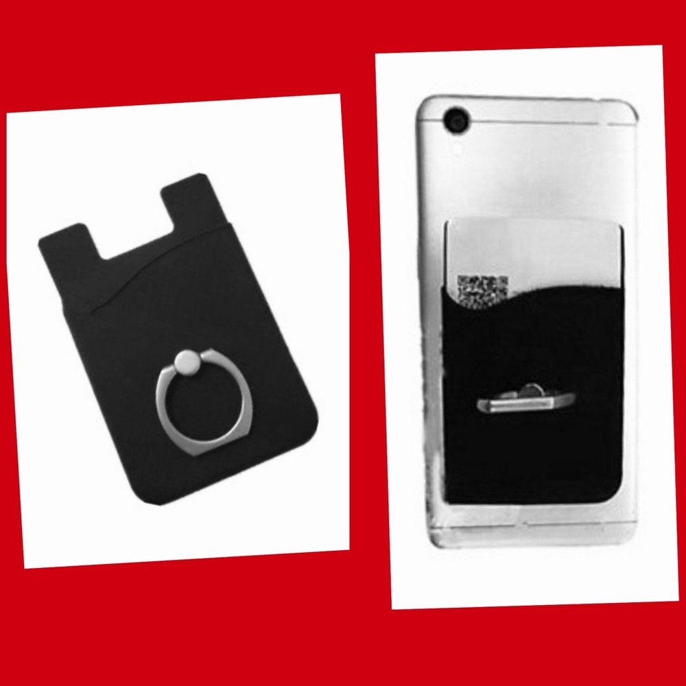 🆕Vegan Leather/Silicone📱Ring and Card Holder